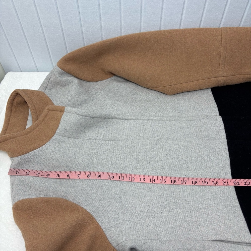 J.Crew Colorblock City Coat Wool Blend  Gray Brown Black Size‎ 22 - Picture 13 of 16